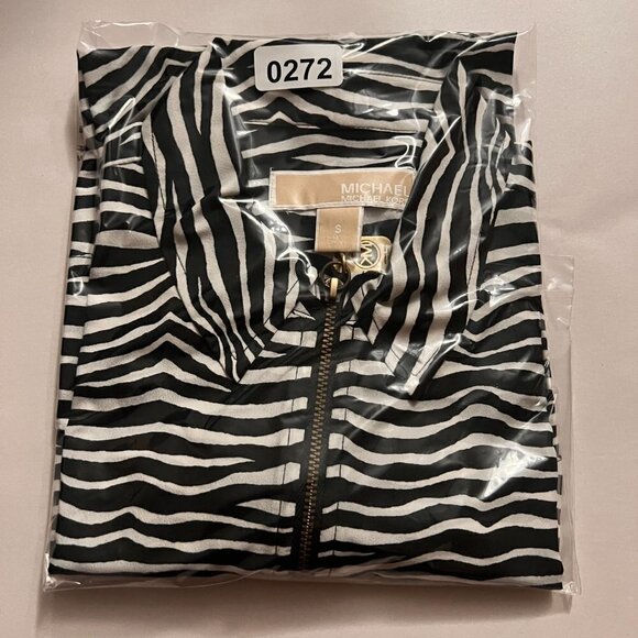 Michael Kors Full Zip Zebra Print Long Sleeve Top/Blouse Women's S - Picture 10 of 10